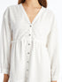 LC Waikiki V-Neck Embroidered Long Sleeve Women's Shirt Dress